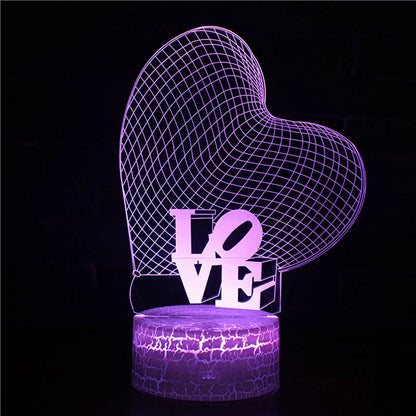 I LOVE YOU Sweet Lover Heart Balloon 3D LED USB Lamp Romantic Decorative Colorful Night Light Girlfriend Gift Mothers Day, Lamp, sumet.shop