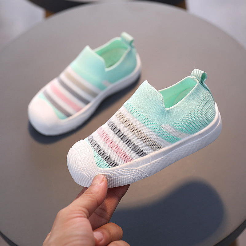 Kids Breathable Casual Shoes Candy-colored Flying Woven Breathable Casual Shoes