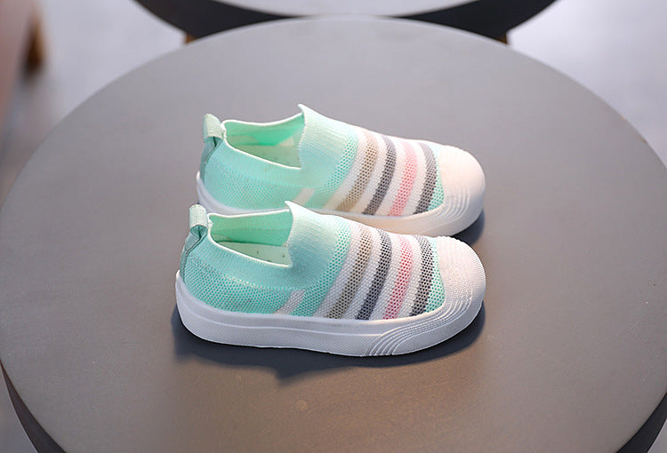 Kids Breathable Casual Shoes Candy-colored Flying Woven Breathable Casual Shoes