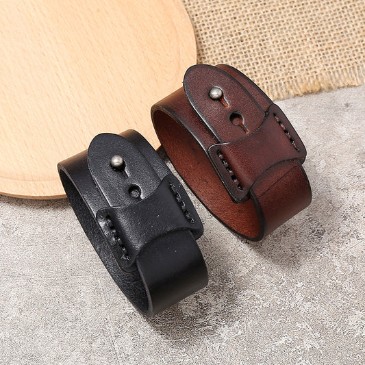 Cow Leather Irregular Bracelet For Men - sumet.shop