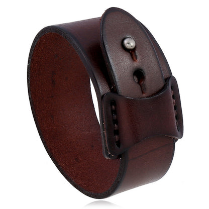 Cow Leather Irregular Bracelet For Men - sumet.shop