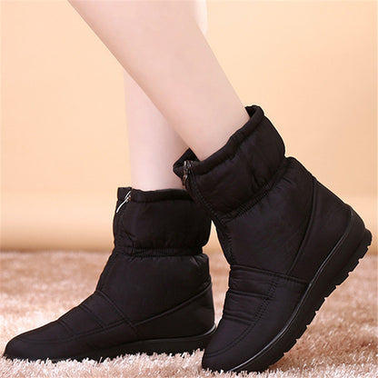 New waterproof flat boots plus size warm snow boots