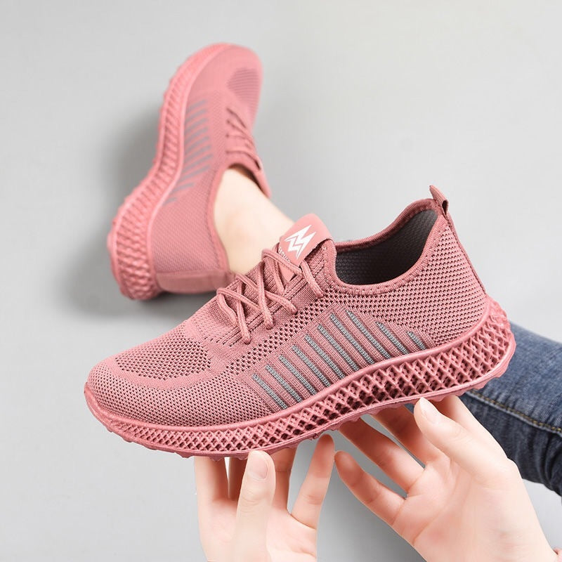 Ladies Casual Shoes  Flying Woven Casual Shoes Single Shoes Soft Sole Wear-Resistant