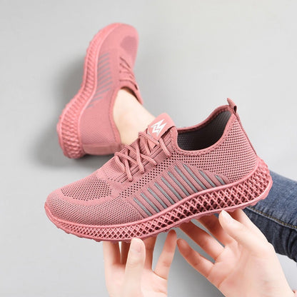 Ladies Casual Shoes  Flying Woven Casual Shoes Single Shoes Soft Sole Wear-Resistant