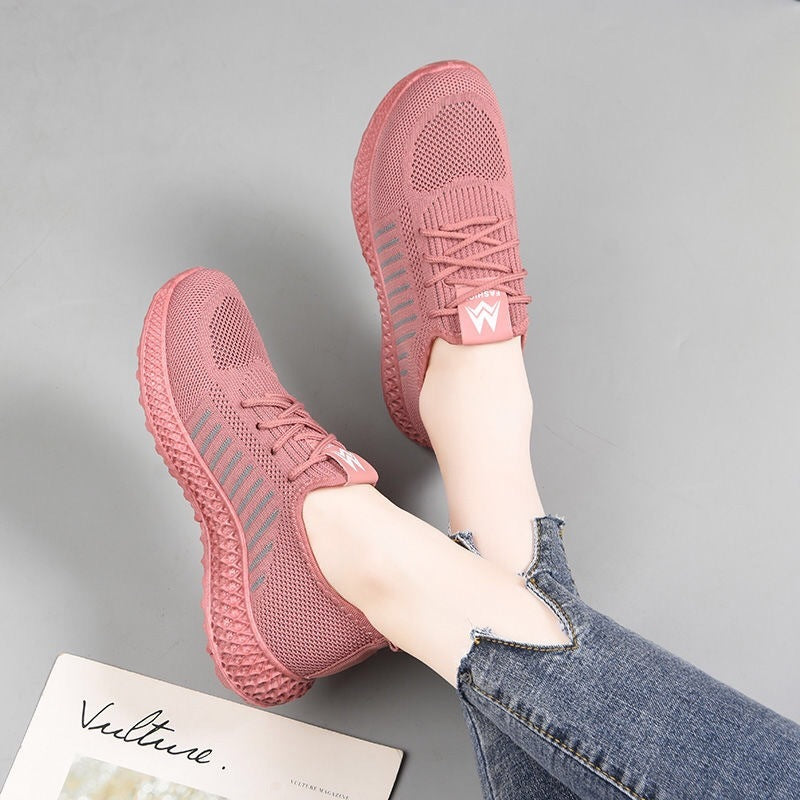 Ladies Casual Shoes  Flying Woven Casual Shoes Single Shoes Soft Sole Wear-Resistant