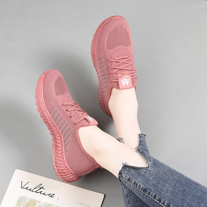 Ladies Casual Shoes  Flying Woven Casual Shoes Single Shoes Soft Sole Wear-Resistant