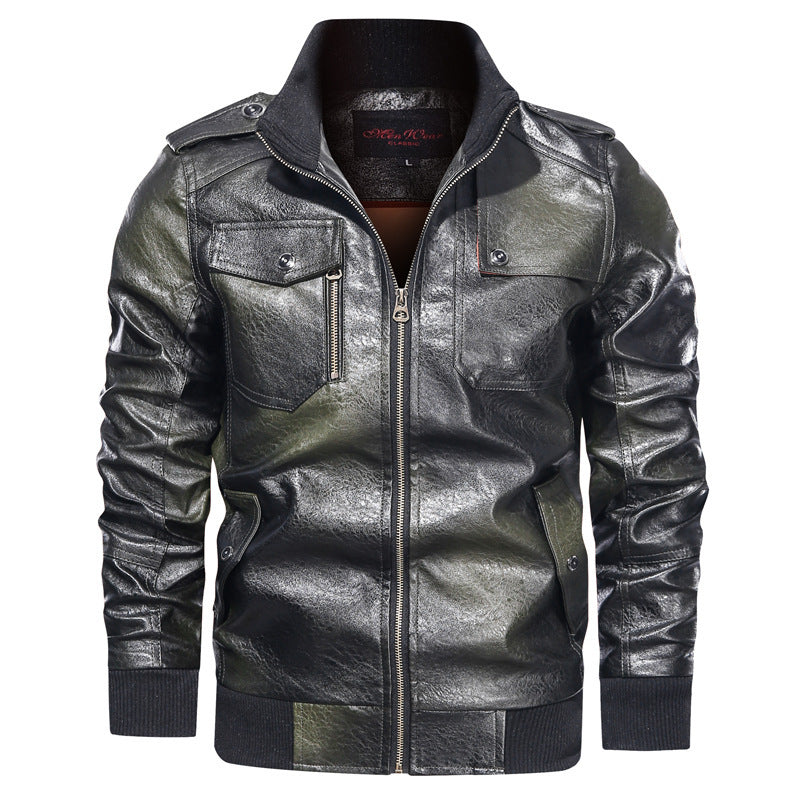 Men s Autumn And Winter Leather Jacket