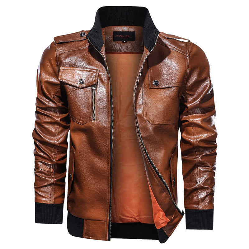 Men s Autumn And Winter Leather Jacket