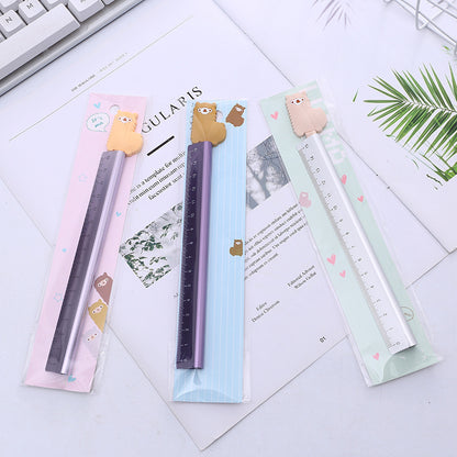 Ruler Tool Alpaca Lovely Aluminum Ruler Measuring Straight