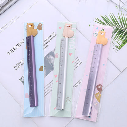 Ruler Tool Alpaca Lovely Aluminum Ruler Measuring Straight