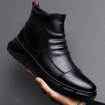 Martin Boots Men's  Men's Shoes Martin Boots Men's High Top Leather Shoes Casual Leather Boots