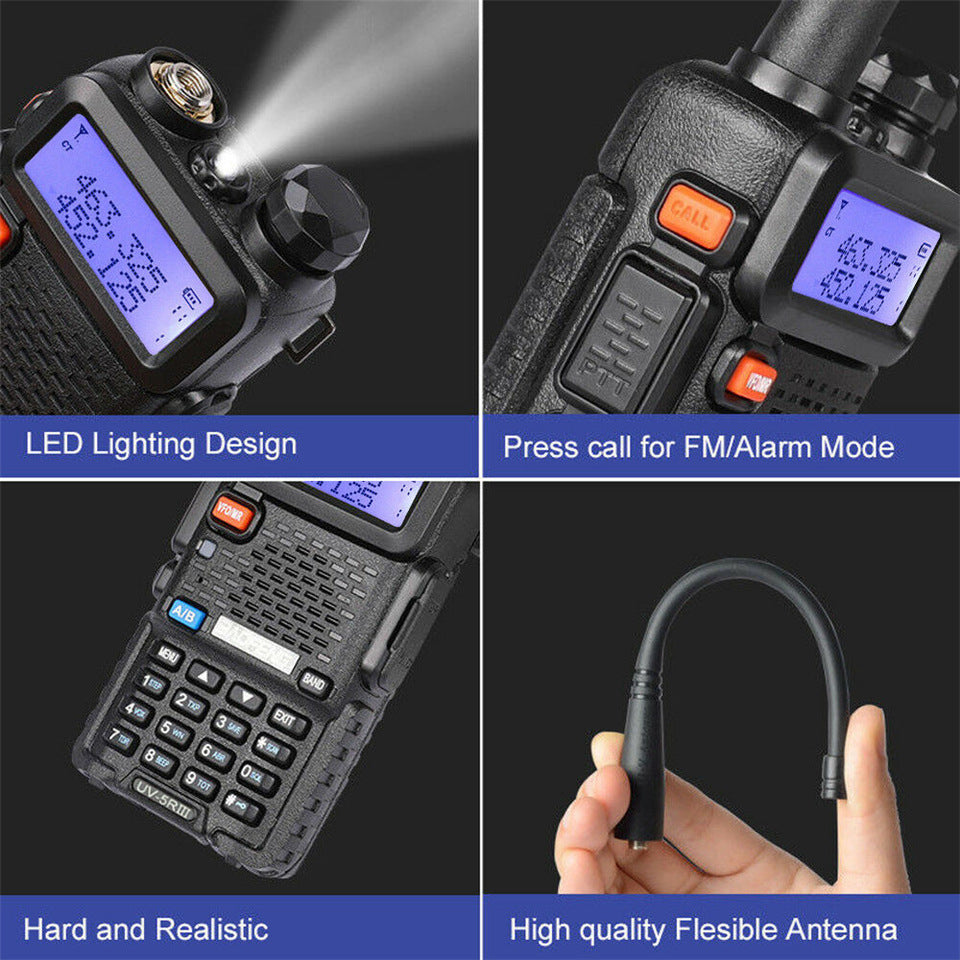 Walkie Talkie Baofeng Uv-5R Three Segment Walkie Talkie Vhf 220-226Mhz Uhf Frequency Dual Antenna Walkie Talkie Civil Handpiece