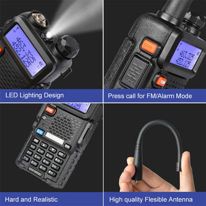 Walkie Talkie Baofeng Uv-5R Three Segment Walkie Talkie Vhf 220-226Mhz Uhf Frequency Dual Antenna Walkie Talkie Civil Handpiece