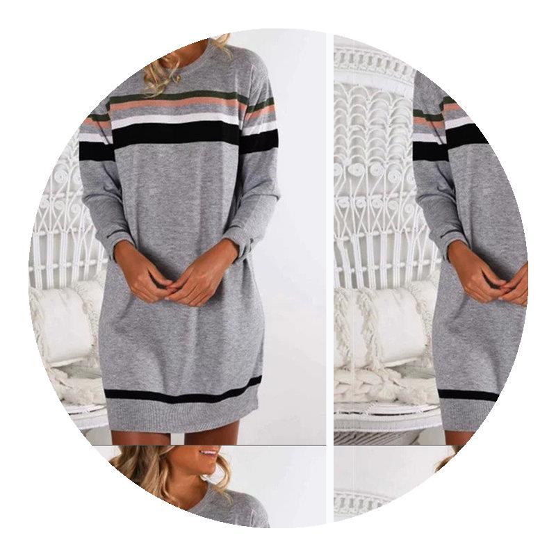 Loose Bottoming T Shirt Ladies Round Neck Long Sleeve Mid Length Loose Bottoming T Shirt