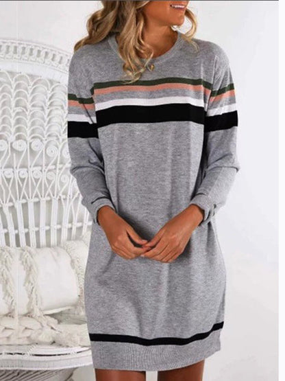 Loose Bottoming T Shirt Ladies Round Neck Long Sleeve Mid Length Loose Bottoming T Shirt