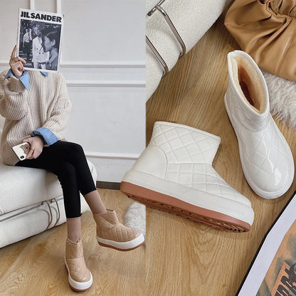 Waterproof Cotton Shoes Fashion Winter Plus Velvet Warm Waterproof Cotton Shoes