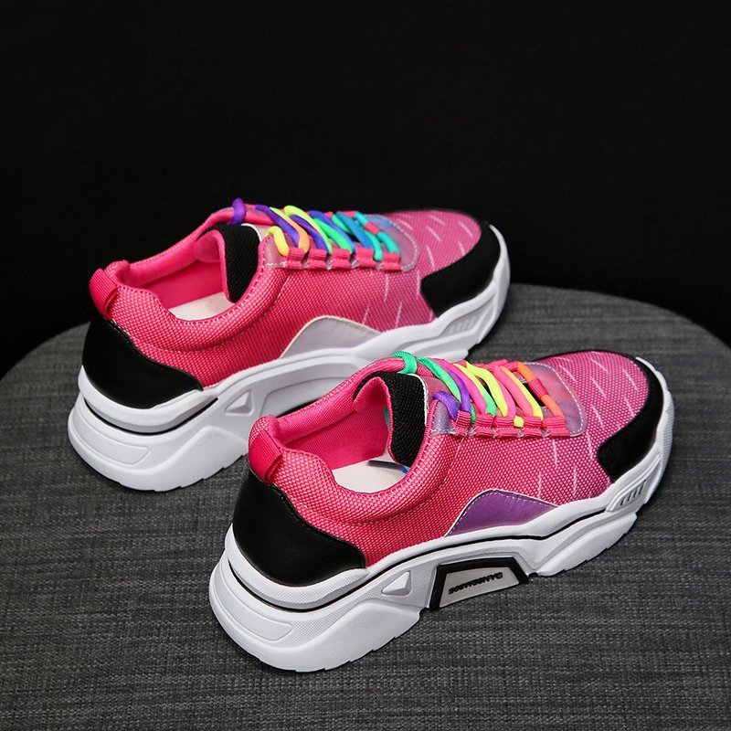 Rainbow Shoes All-match Color-blocking Sponge Cake Thick-soled Increased Sports And Leisure Rainbow Shoes