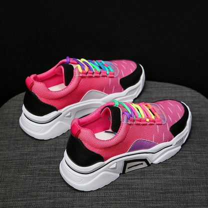 Rainbow Shoes All-match Color-blocking Sponge Cake Thick-soled Increased Sports And Leisure Rainbow Shoes