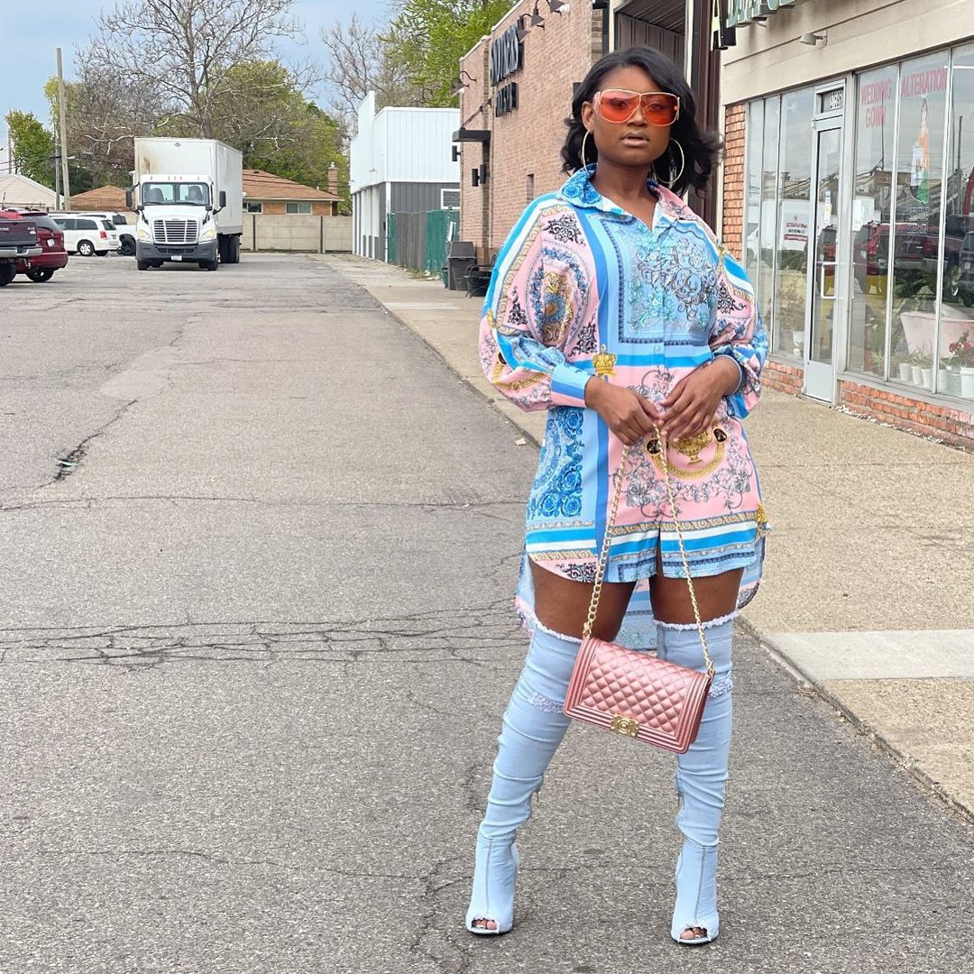 Ladies Fashion Digital Printing Colorful Ladies Shirt Dress