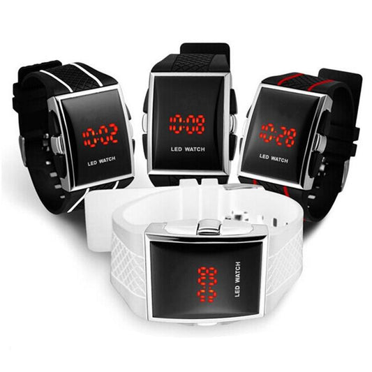 Watch Electronic Watch Male Led Silicone Square Korean Student Sports - sumet.shop