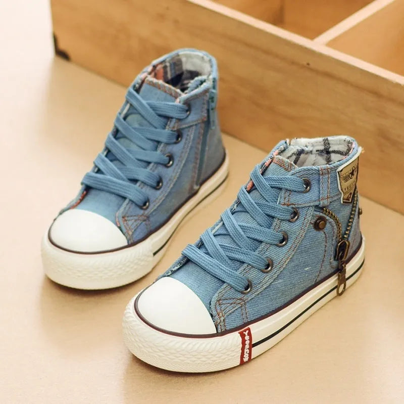 Breathable Denim Sneakers Autumn Expert Skill Children Casual Shoes Boys Girls Sport Shoes Breathable Denim Sneakers Kids Canvas Shoes Baby Boots