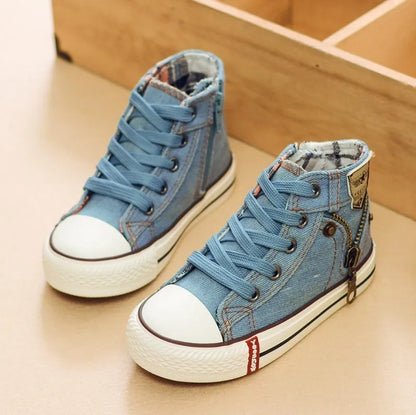 Breathable Denim Sneakers Autumn Expert Skill Children Casual Shoes Boys Girls Sport Shoes Breathable Denim Sneakers Kids Canvas Shoes Baby Boots