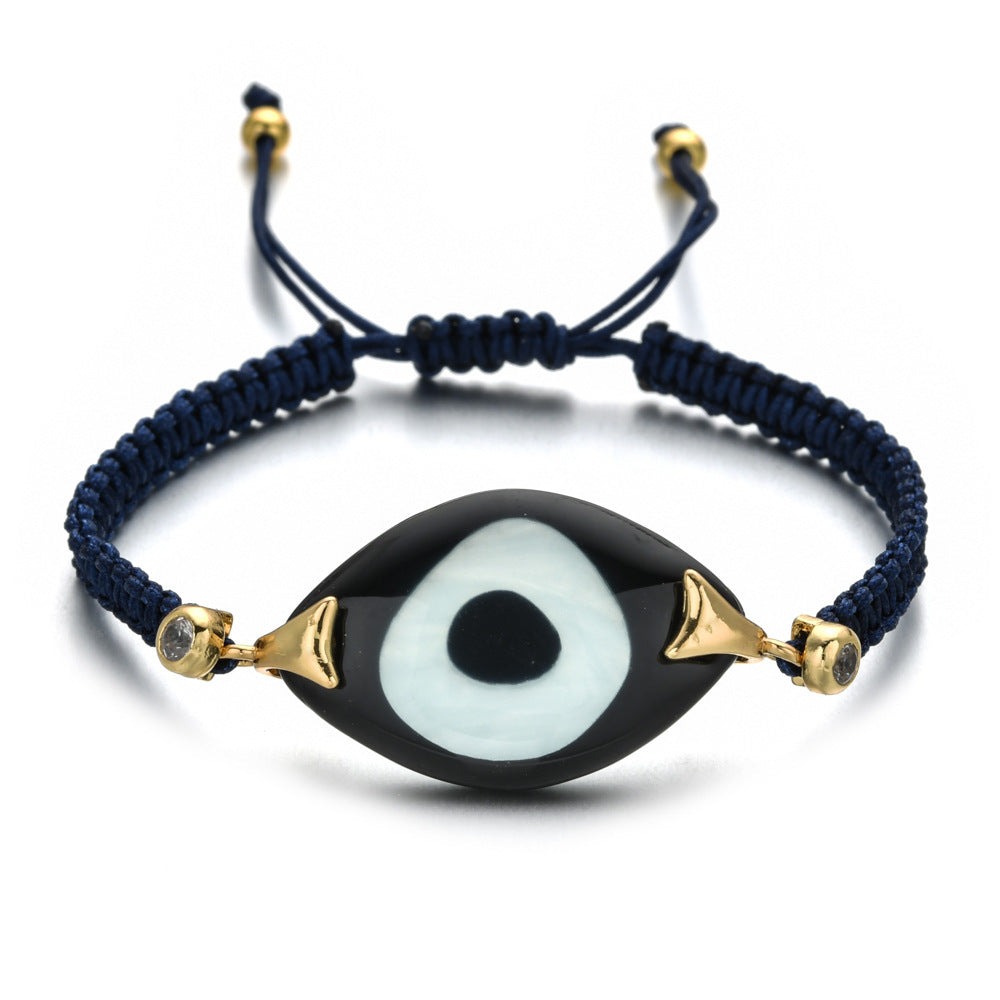 Turkish Demon Eye Totem Resin Hand Woven Bracelet