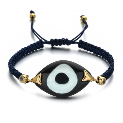 Turkish Demon Eye Totem Resin Hand Woven Bracelet