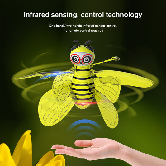 Drone Helicopter  Mini Flying Ball Bee Toys - Rc Infrared Induction Drone Helicopter With Shinning Gesture Sensing Bee Flying Vehicle