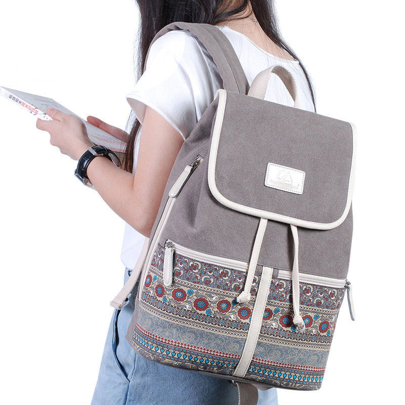 backpack College style women's canvas retro backpack