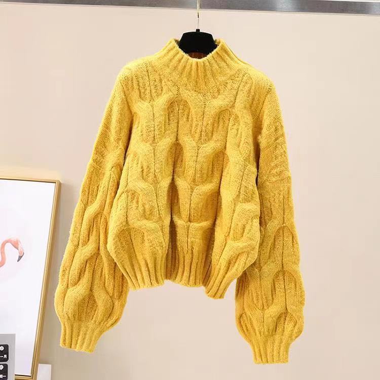 Half-high Collar Long Sleeves Pullover Women's Sweater Autumn