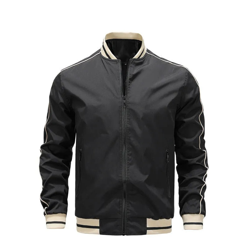 Polyester Jacket Men Baseball Uniform Loose Fashion Polyester Jacket Men