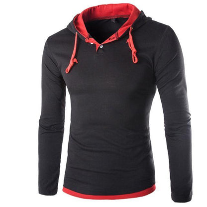 Men Hooded Stitching Tops - sumet.shop