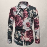 Printed shirt of national flower color of youth