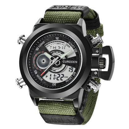 Nylon belt dual display electronic watch