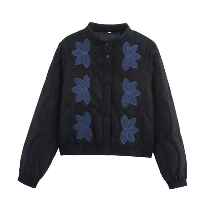 European And American Style French Embroidered Cotton-Padded Coat For Women