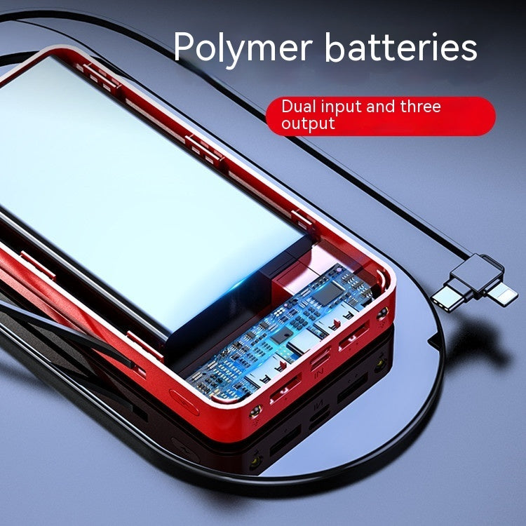 With Cable Mirror Digital Display Large Capacity Portable Power