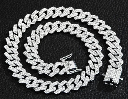 Gold Plated Iced Out Chain for Men and Women Cuban Chain Necklace - sumet.shop
