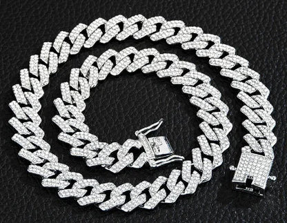 Gold Plated Iced Out Chain for Men and Women Cuban Chain Necklace - sumet.shop
