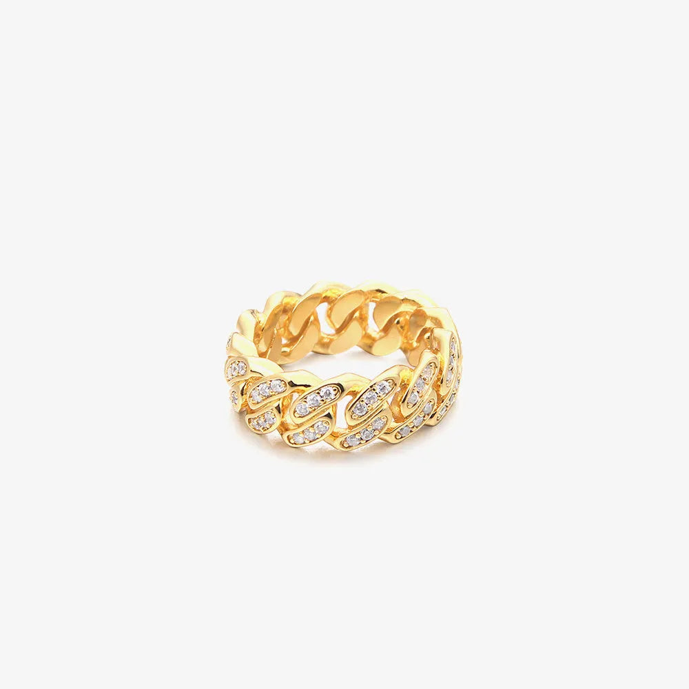 Cuban Ring  Full Diamond Cuban Ring Shines