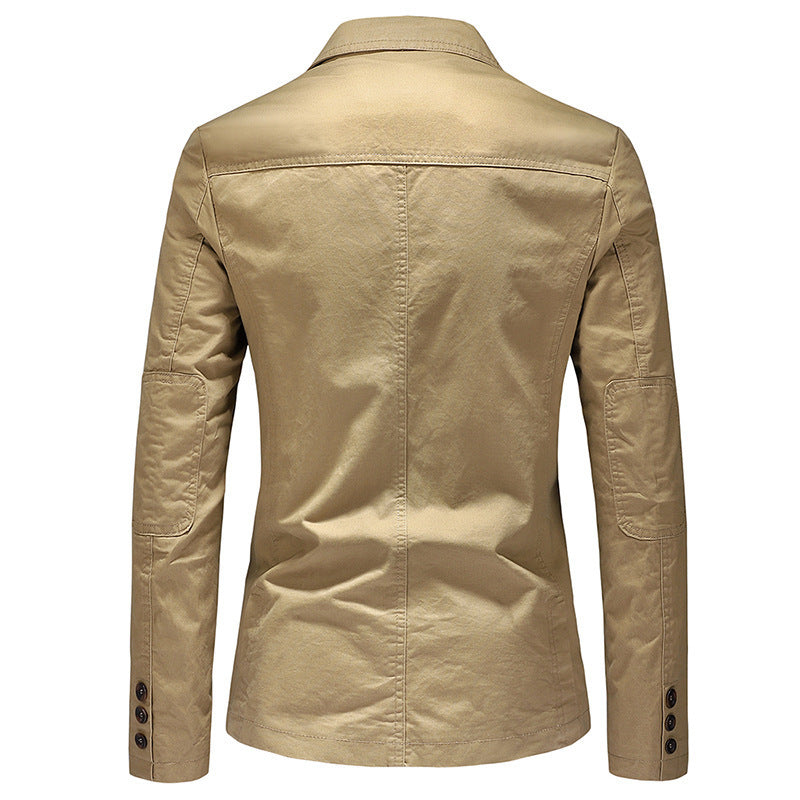 Color Jacket Men Single Breasted Solid Color Jacket