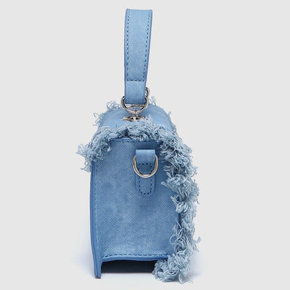 Bag Retro Tassel Bag Denim Blue Mini Crossbody Bag