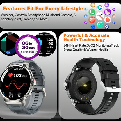 HD Large Screen Smart Watch Bluetooth Calling Heart Rate Blood Oxygen Monitoring - sumet.shop