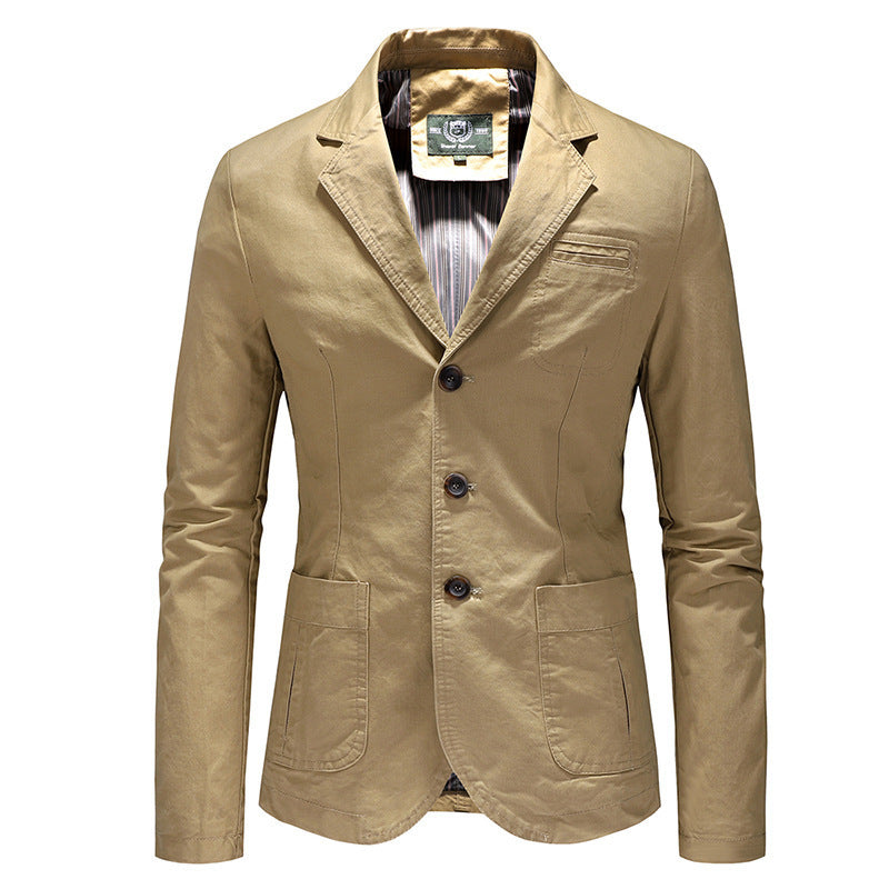 Color Jacket Men Single Breasted Solid Color Jacket