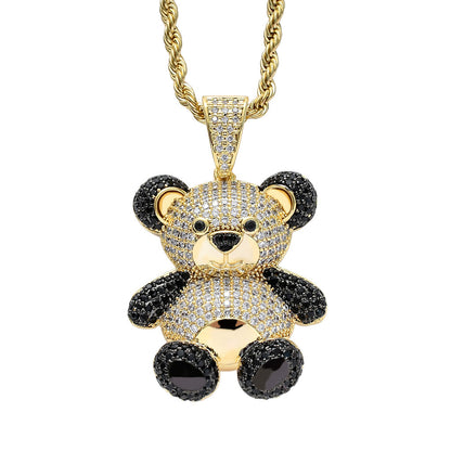 Explosive National Treasure Panda Pendant Micro-inlaid Zircon Unisex Hip Hop Necklace