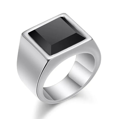 ZORCVENS Black Stone Rings for Men - sumet.shop