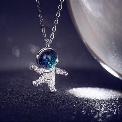 Chain Astronaut Couple Necklace Apendent