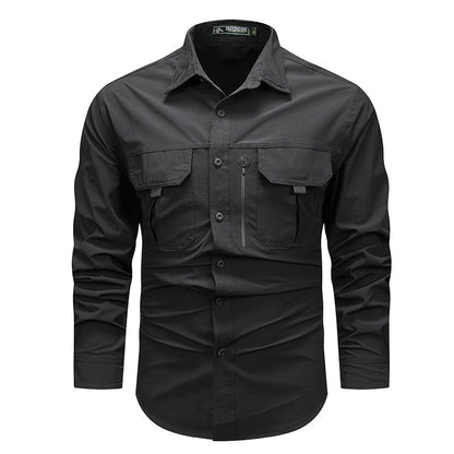 Shirt Men's Long-sleeved  Retro Workwear Shirt Men's Long-sleeved Spring Fashion Brand Casual Overshirt
