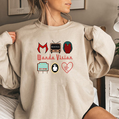 New Men's And Women's Retro TV-Inspired Print Sweatshirt