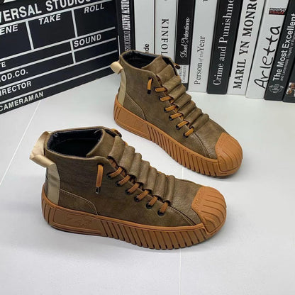 Casual Men's Boots Shoes All-match Warmth and Velvet Platform Casual Men's Shoes